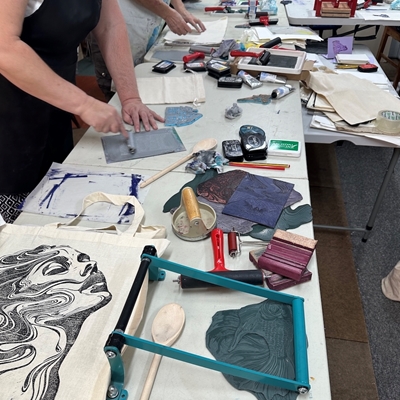 Fungi Town: Introduction to Lino Printmaking with Mushroom Inks